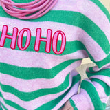 "Ho Ho Ho" Striped Sweater - The Pink Pineapple 850