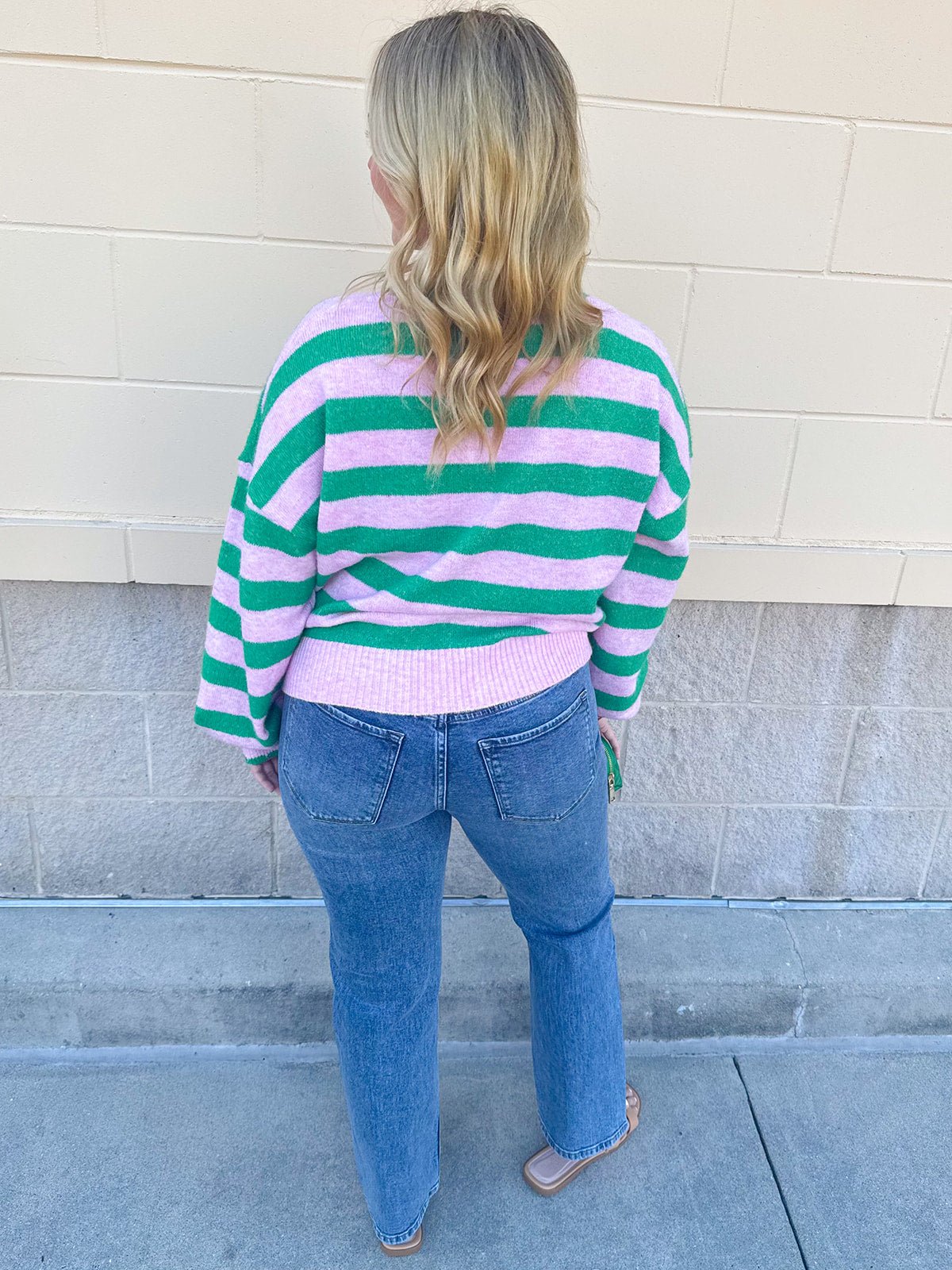 "Ho Ho Ho" Striped Sweater - The Pink Pineapple 850