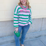 "Ho Ho Ho" Striped Sweater - The Pink Pineapple 850