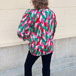 Holiday Bloom Abstract Top - The Pink Pineapple 850
