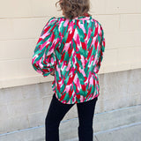 Holiday Bloom Abstract Top - The Pink Pineapple 850