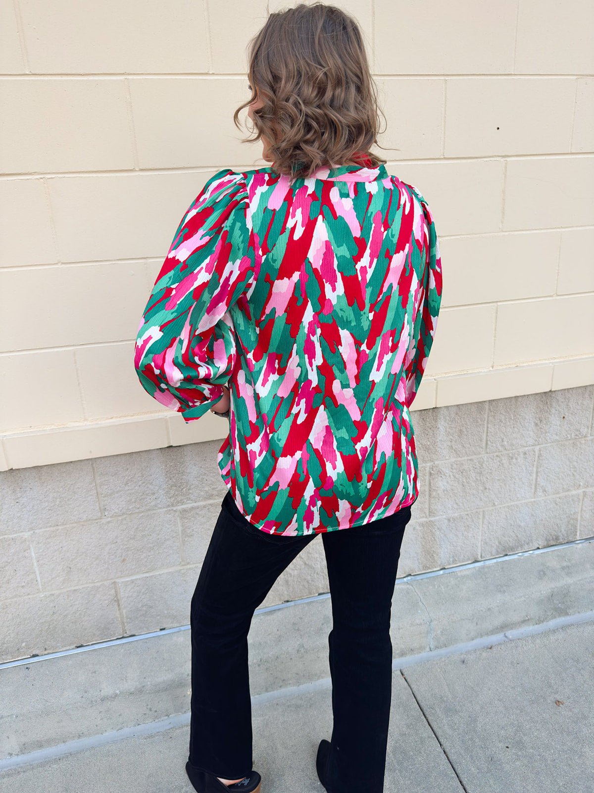 Holiday Bloom Abstract Top - The Pink Pineapple 850