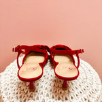 Holiday Bow Red Slingback Heels - The Pink Pineapple 850