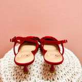 Holiday Bow Red Slingback Heels - The Pink Pineapple 850