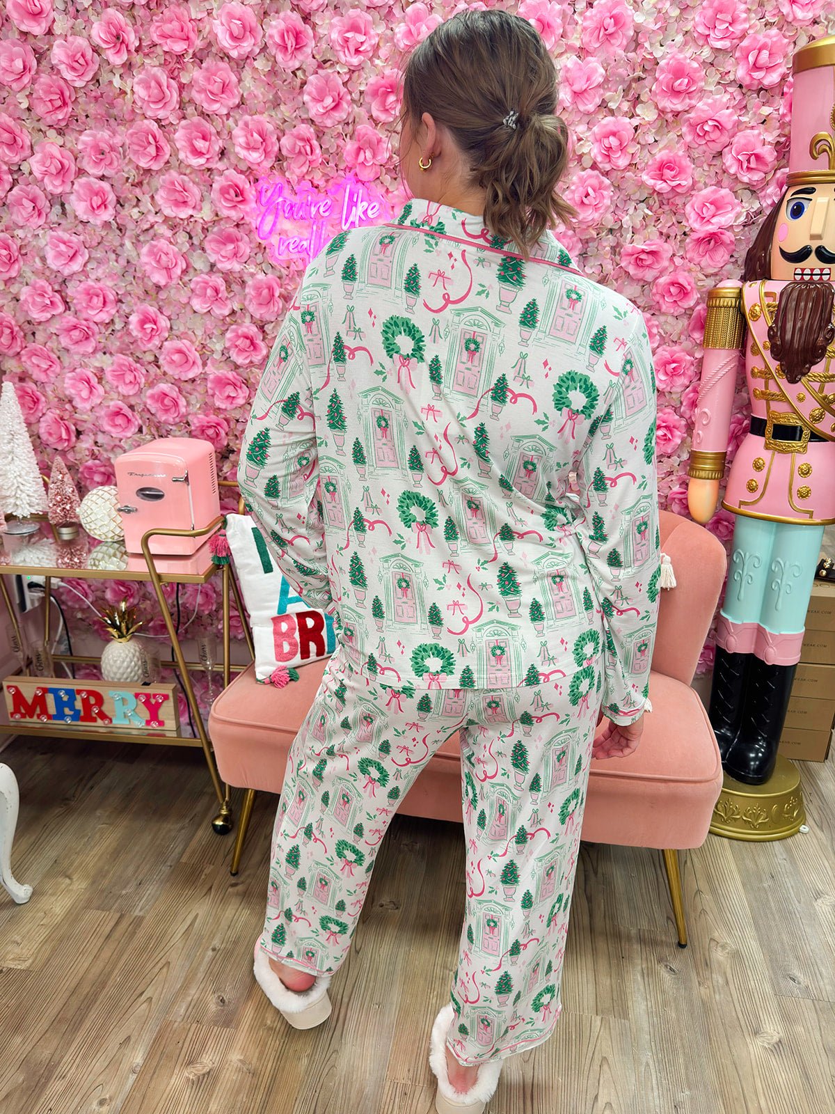 Holiday House Pajama Set - The Pink Pineapple 850