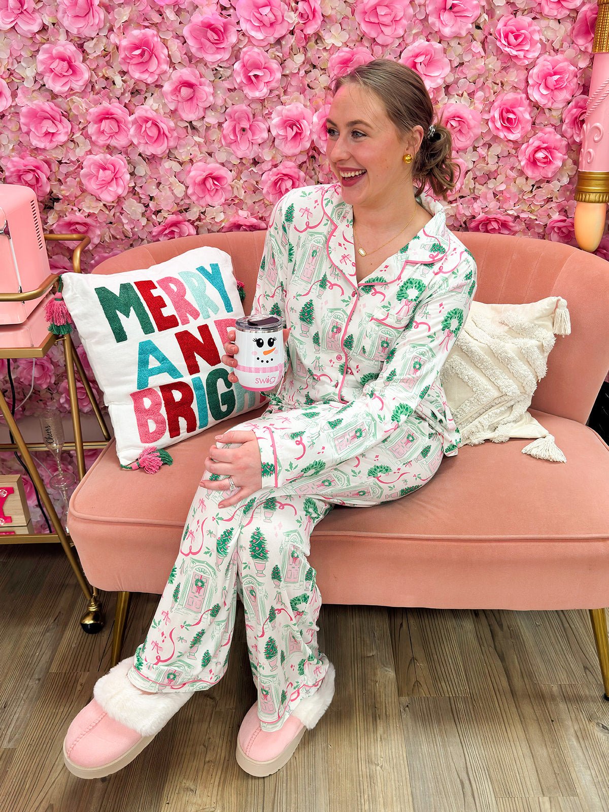 Holiday House Pajama Set - The Pink Pineapple 850