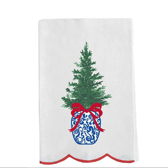 Holiday Potted Tree Tea Towel - The Pink Pineapple 850