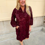 Holly & Hearth Velvet Mini Dress - The Pink Pineapple 850