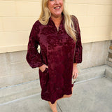 Holly & Hearth Velvet Mini Dress - The Pink Pineapple 850