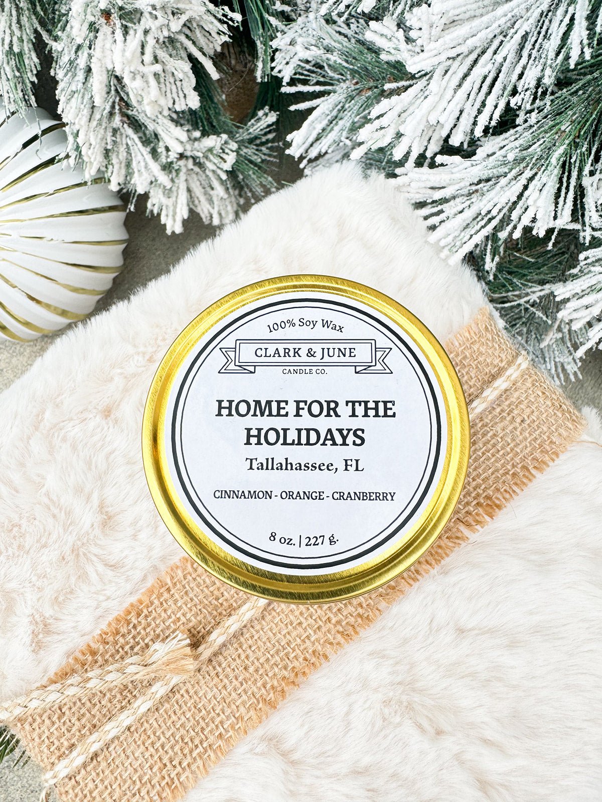 Home For The Holidays Tin Candle - The Pink Pineapple 850