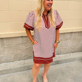 Horizon Stripe Lantern Mini Dress - The Pink Pineapple 850