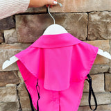 Hot Pink Faux Collar with Rhinestones - The Pink Pineapple 850