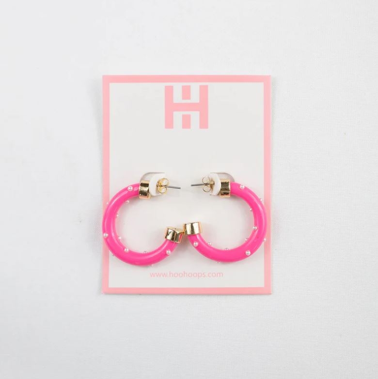 Hoo Hoops Minis-Hot Pink with Pearls