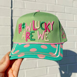 “How Lucky Are We” Green Polka Dot Trucker Hat - The Pink Pineapple 850