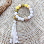 [Humble House] Bracelet Silicone Beaded Tassel Keychains - The Pink Pineapple 850