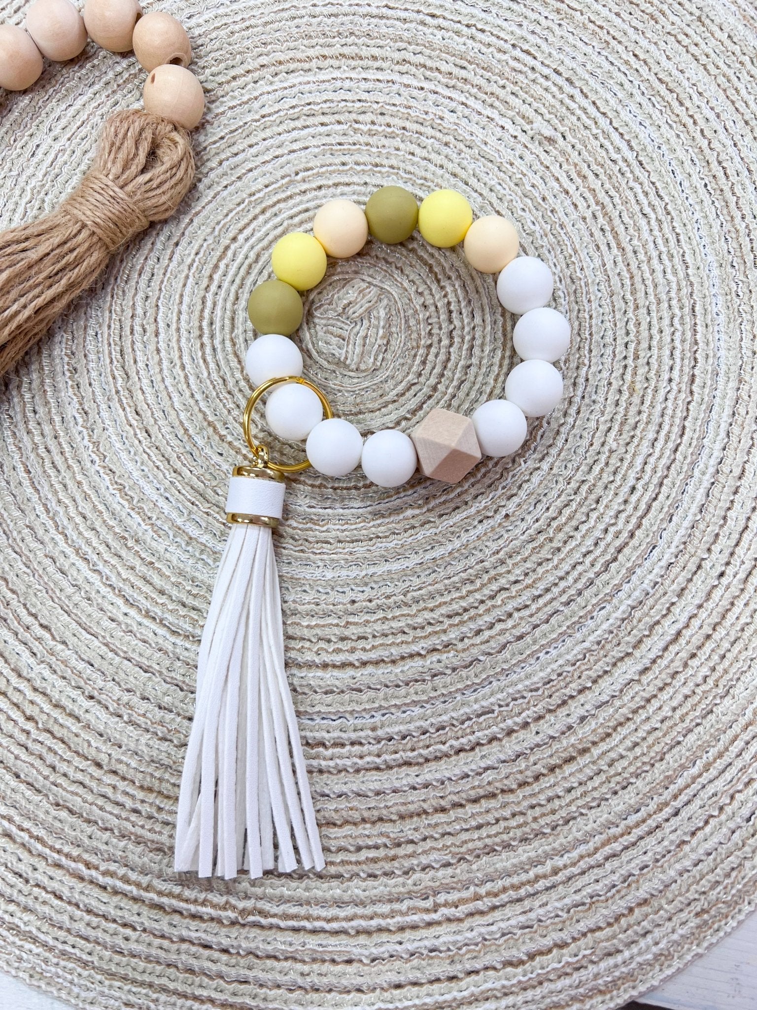 [Humble House] Bracelet Silicone Beaded Tassel Keychains - The Pink Pineapple 850