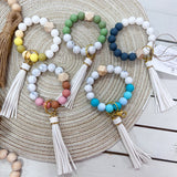 [Humble House] Bracelet Silicone Beaded Tassel Keychains - The Pink Pineapple 850