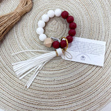 [Humble House] Bracelet Silicone Beaded Tassel Keychains - The Pink Pineapple 850