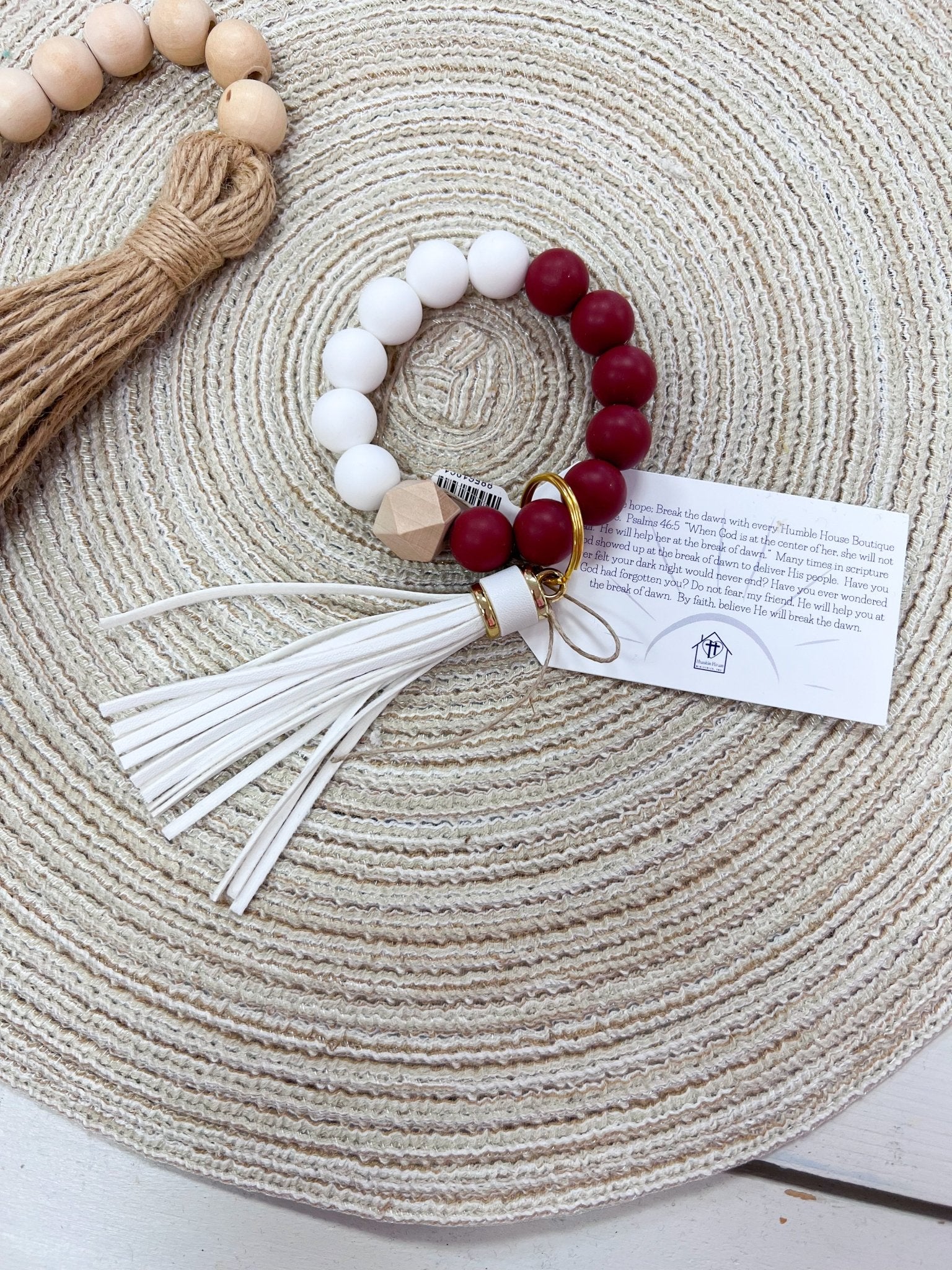 [Humble House] Bracelet Silicone Beaded Tassel Keychains - The Pink Pineapple 850