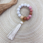 [Humble House] Bracelet Silicone Beaded Tassel Keychains - The Pink Pineapple 850