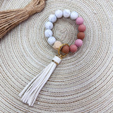 [Humble House] Bracelet Silicone Beaded Tassel Keychains - The Pink Pineapple 850