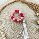 [Humble House] Bracelet Silicone Beaded Tassel Keychains - The Pink Pineapple 850