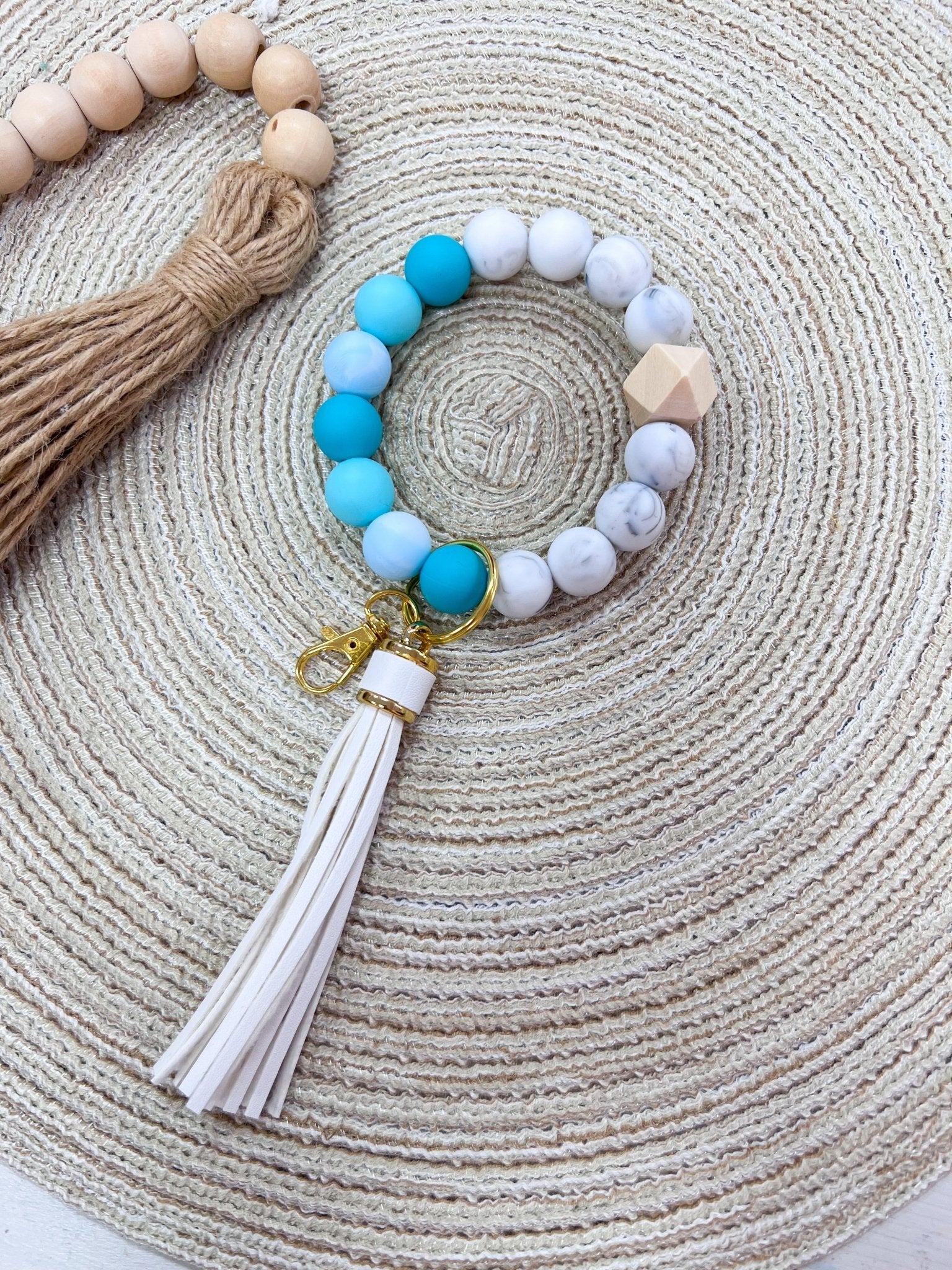 [Humble House] Bracelet Silicone Beaded Tassel Keychains - The Pink Pineapple 850