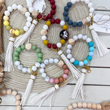 [Humble House] Bracelet Silicone Beaded Tassel Keychains - The Pink Pineapple 850