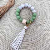 [Humble House] Bracelet Silicone Beaded Tassel Keychains - The Pink Pineapple 850