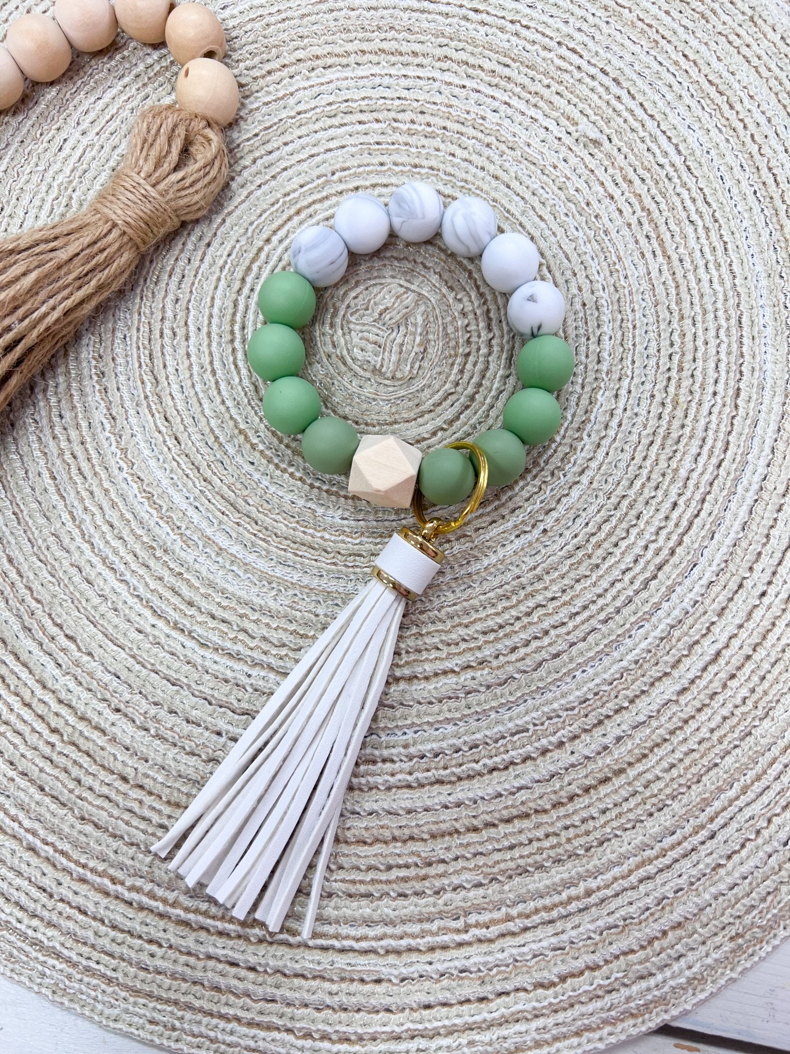 [Humble House] Bracelet Silicone Beaded Tassel Keychains - The Pink Pineapple 850