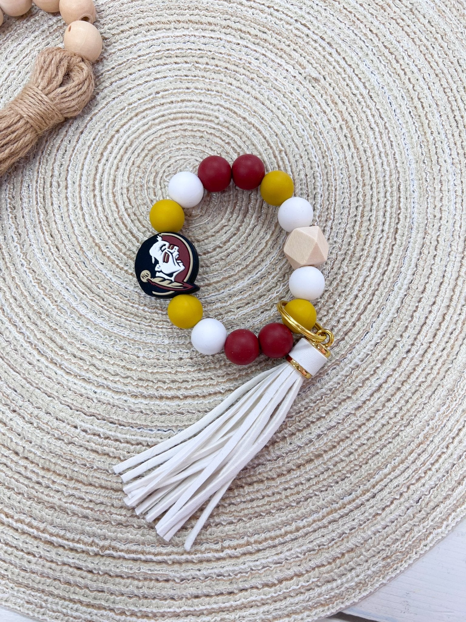 [Humble House] Bracelet Silicone Beaded Tassel Keychains - The Pink Pineapple 850