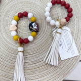 [Humble House] Bracelet Silicone Beaded Tassel Keychains - The Pink Pineapple 850