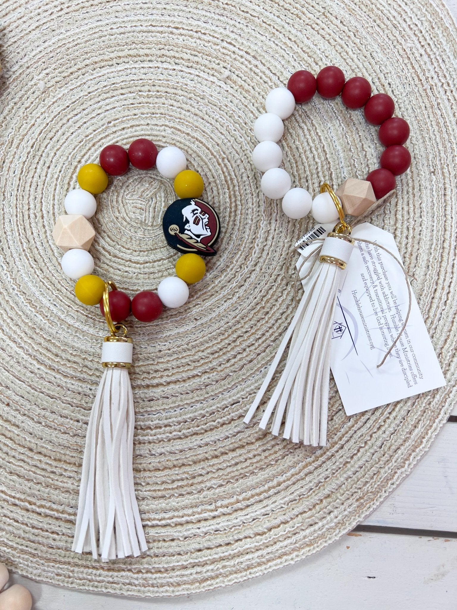 [Humble House] Bracelet Silicone Beaded Tassel Keychains - The Pink Pineapple 850