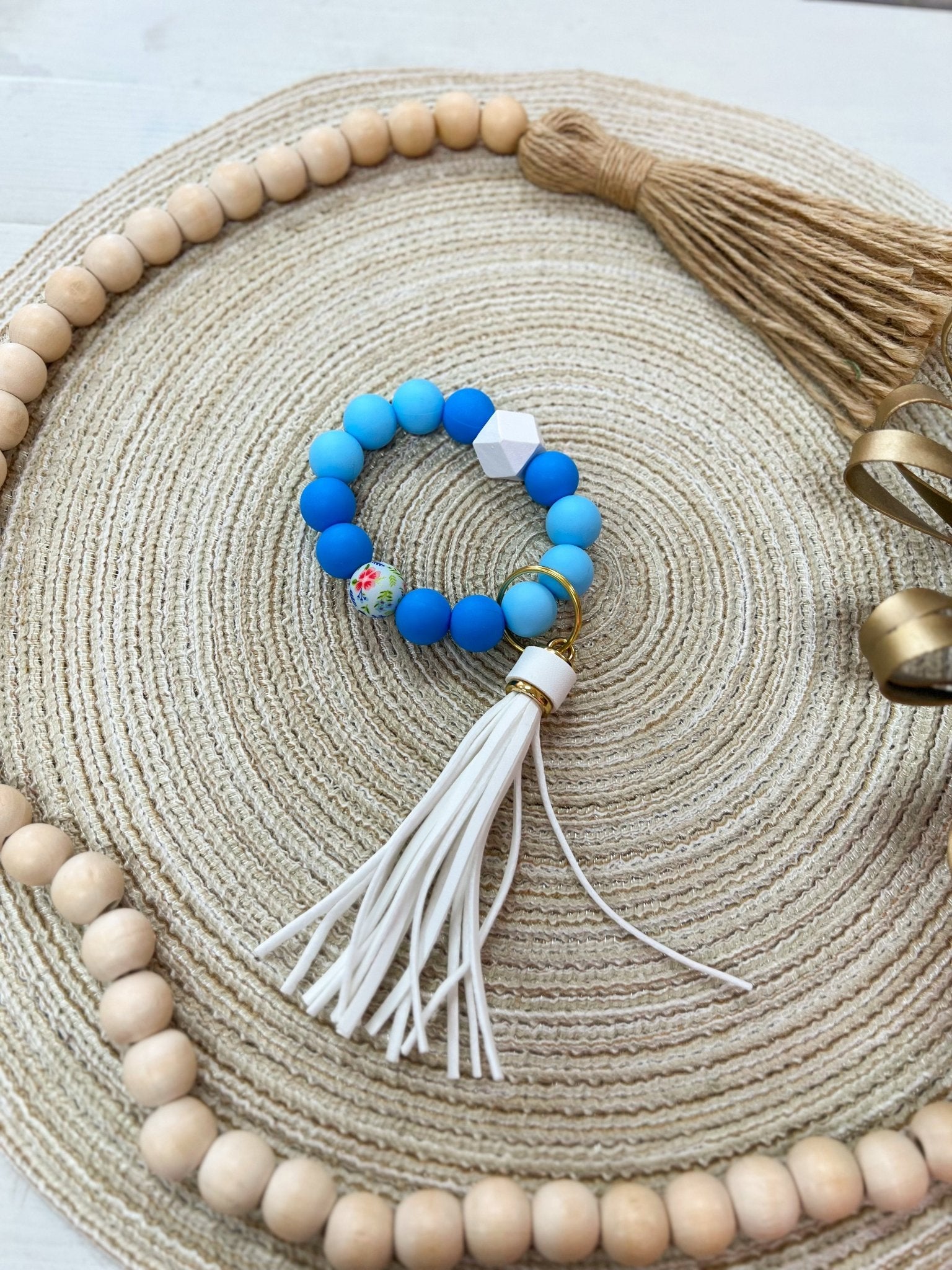 [Humble House] Bracelet Silicone Beaded Tassel Keychains - The Pink Pineapple 850