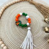 [Humble House] FAMU Gameday Round Silicone Beaded Keychain - The Pink Pineapple 850