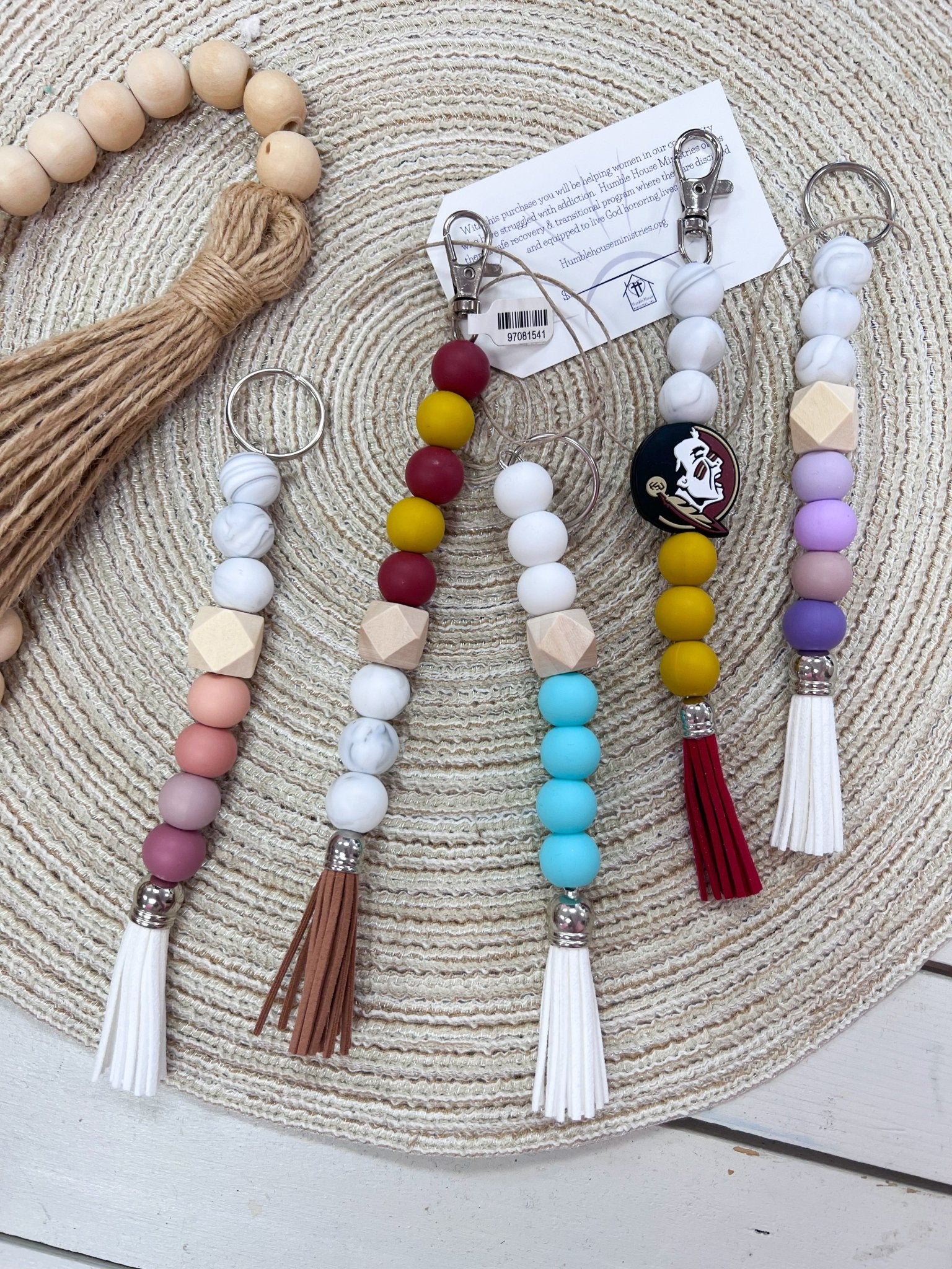 [Humble House] Silicone Beaded Tassel Keychains - The Pink Pineapple 850