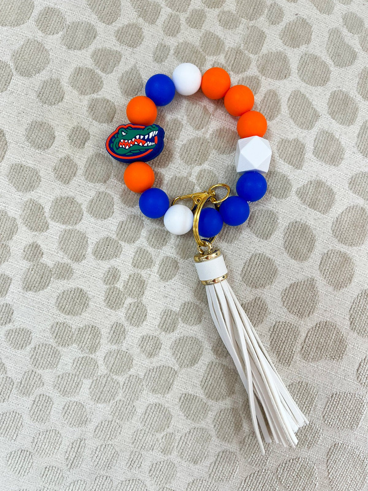 [Humble House] UF Bracelet Silicone Beaded Gameday Tassel Keychains - The Pink Pineapple 850