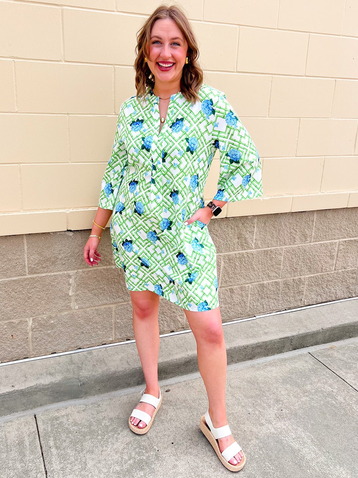 Hydrangea Breeze Mini Dress - The Pink Pineapple 850