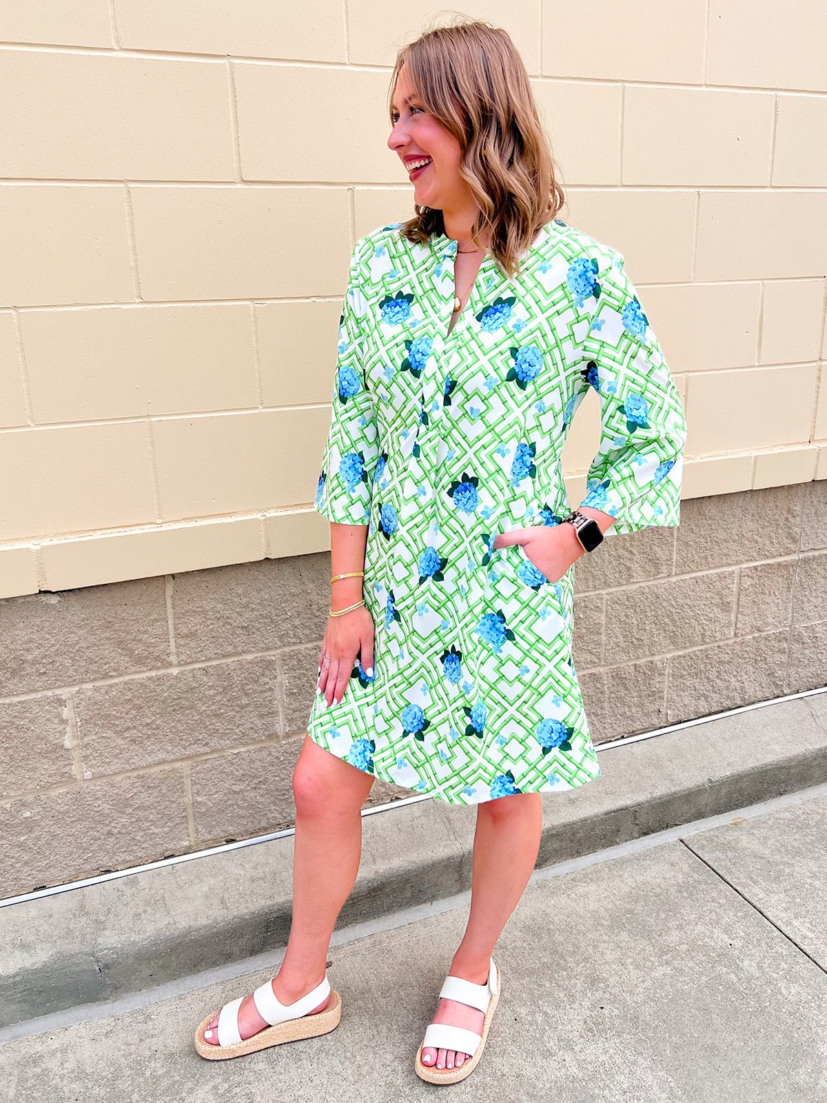 Hydrangea Breeze Mini Dress - The Pink Pineapple 850