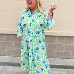 Hydrangea Escape Midi Dress - The Pink Pineapple 850