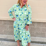 Hydrangea Escape Midi Dress - The Pink Pineapple 850