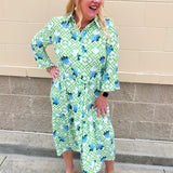 Hydrangea Escape Midi Dress - The Pink Pineapple 850