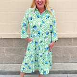 Hydrangea Escape Midi Dress - The Pink Pineapple 850