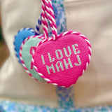 I Love Mahj Needlepoint Bag Charm – Pink - The Pink Pineapple 850