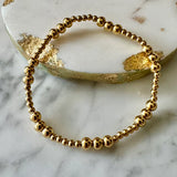 Variegated Bead 14k Gold Filled Bead Bracelet 5mm