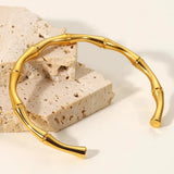 Bali 18k Gold Plated Bamboo Bracelet