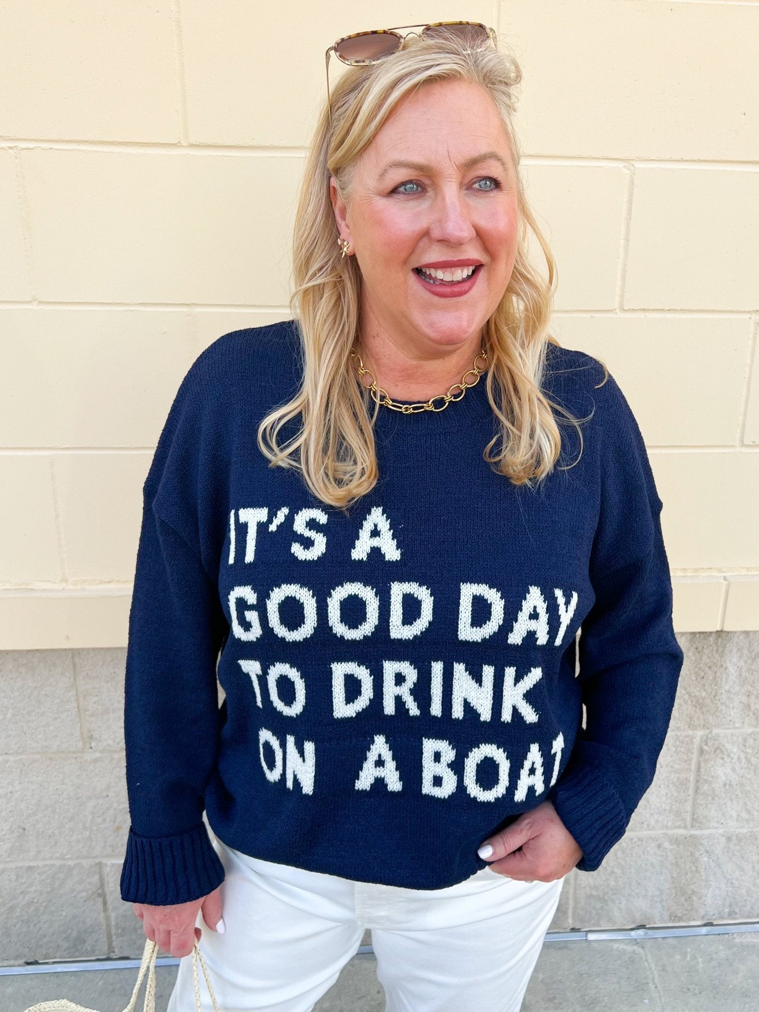 It’s a Good Day Boat Sweater - The Pink Pineapple 850