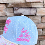 “It’s a Very Good Day” Light Blue Polka Dot Trucker Hat - The Pink Pineapple 850