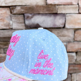“It’s a Very Good Day” Light Blue Polka Dot Trucker Hat - The Pink Pineapple 850