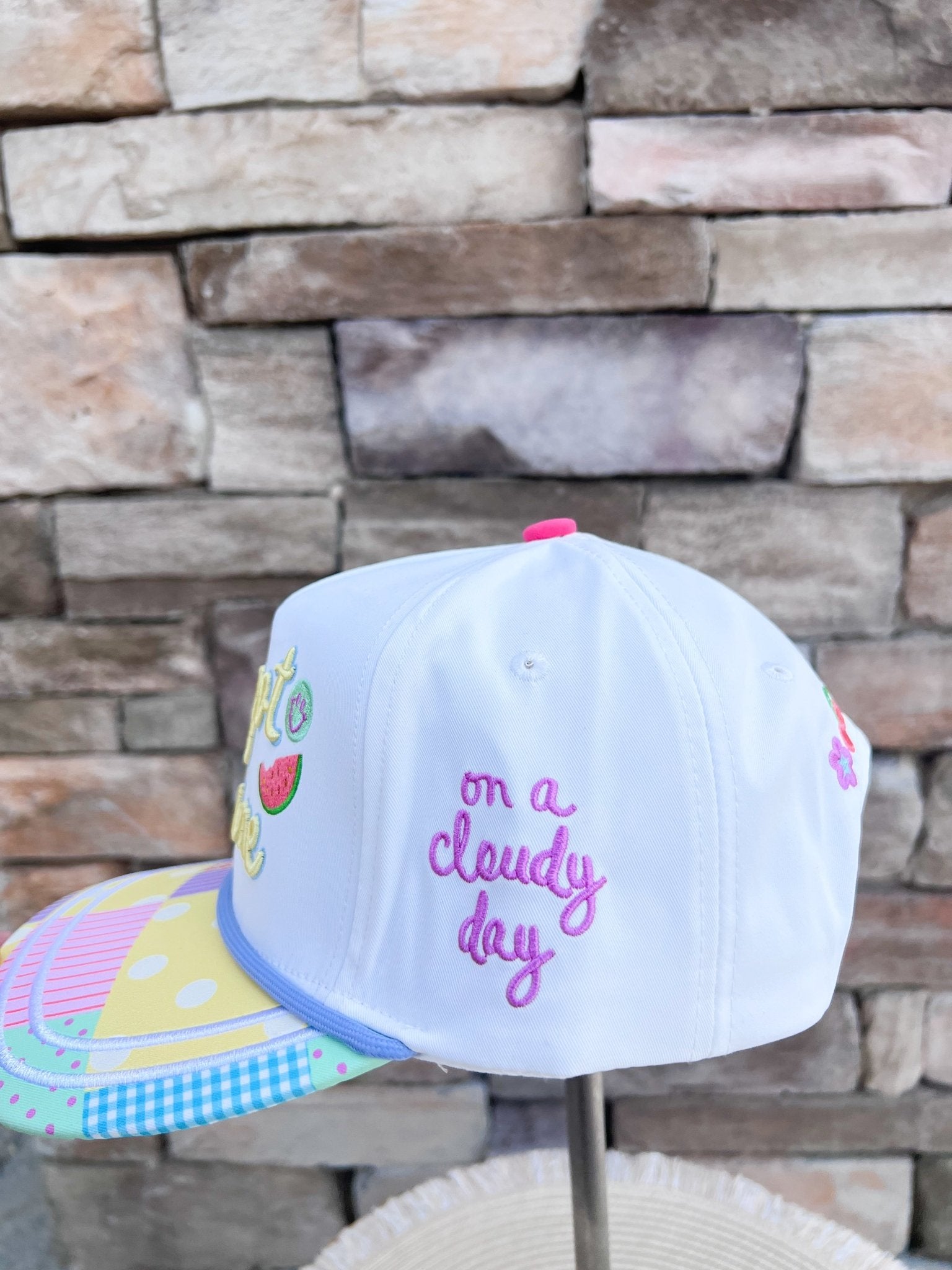 I’ve Got Sunshine Patchwork Snapback Hat - The Pink Pineapple 850